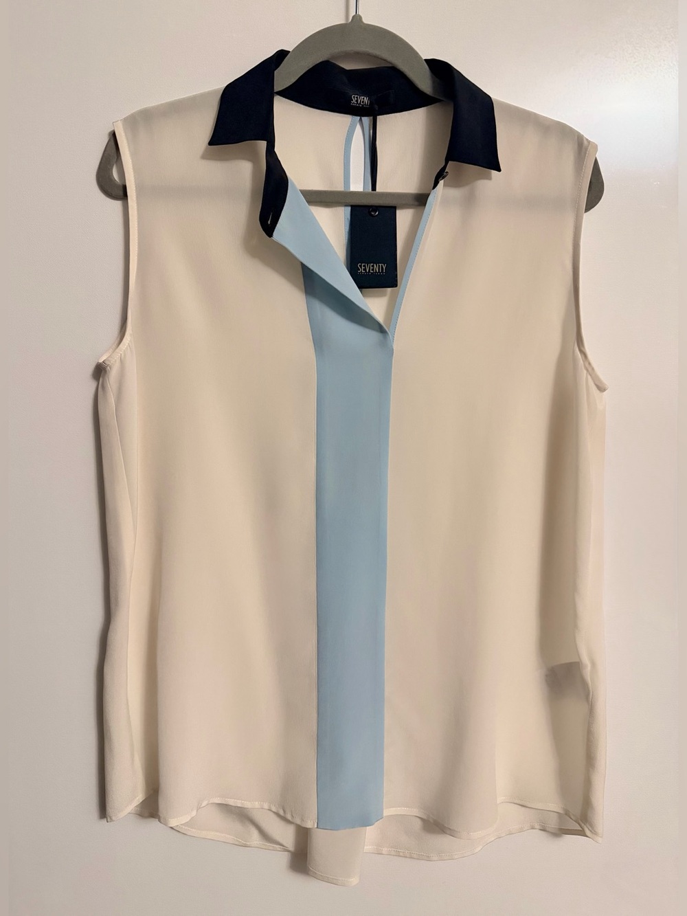 NWT Seventy Sergio Tegon 100% Silk Sleeveless Blouse